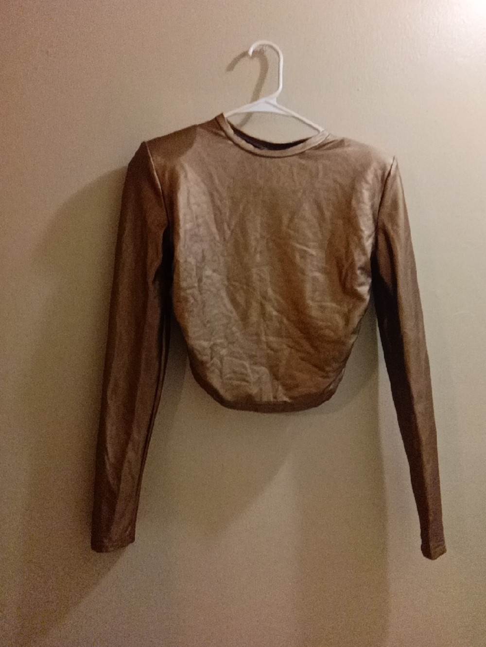 Metallic Bronze Women's Long-Sleeve Top